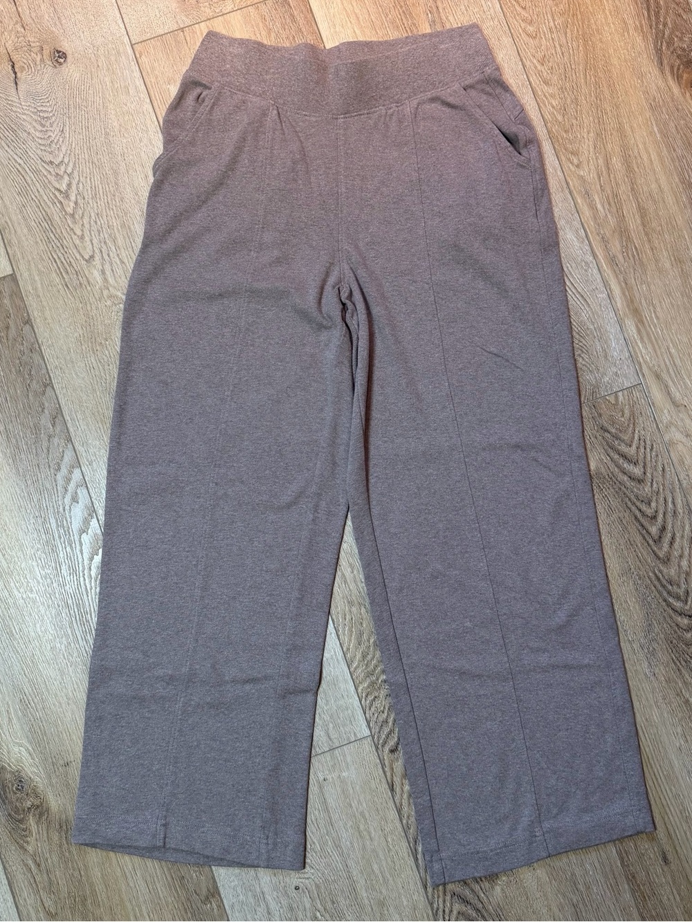 Pact Airplane Pintuck Wide Leg Pants - Deep Taupe Heather - M 28"